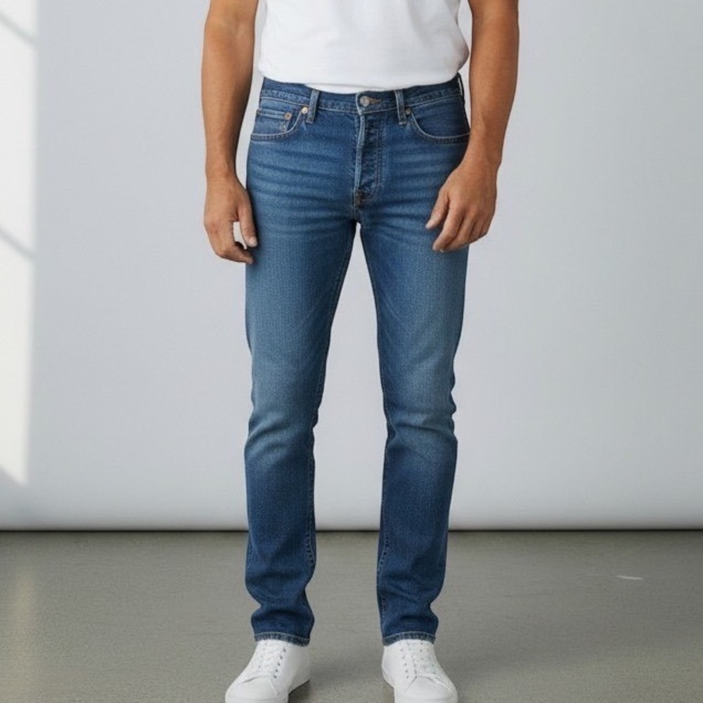 Levis 501 Original Fit Jeans Mens 36x30 Blue Medium Wash Button Fly Denim 00501